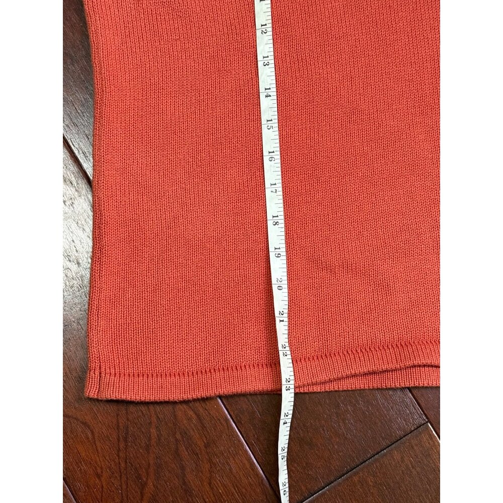 Breckenridge Womens V-Neck Orange Cotton Sweater with Jean Material Collar Large - Picture 11 of 13